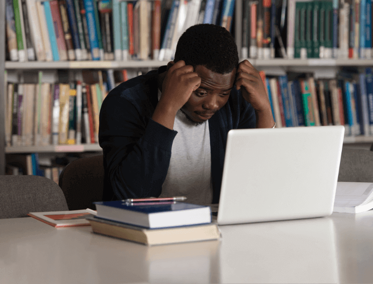 Student experiencing stress in school